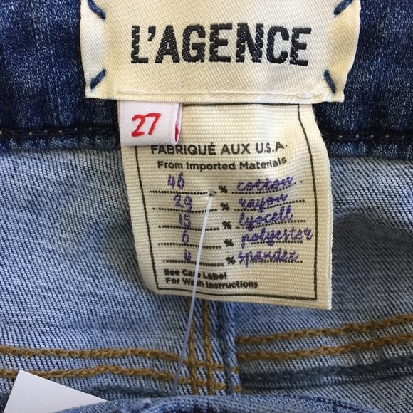 NWT L'AGENCE Light Vintage Wash MARGOT Logo Hardware High Waist Skinny Jeans - Picture 2 of 11